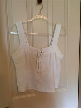 Rails White Cotton Tie-Front Tank Top